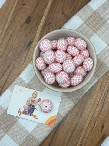 Beads 17 Patterned | 22mm silicone abacus