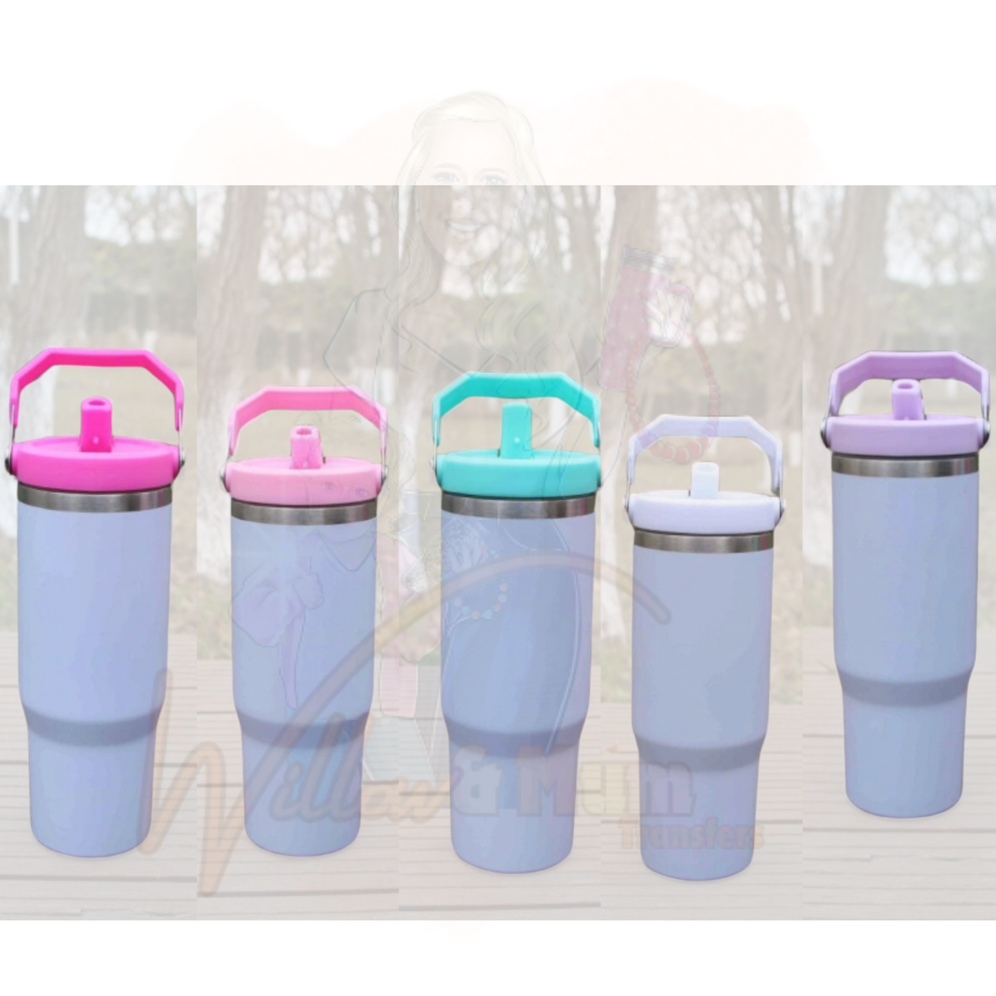 30oz | Sublimation |Mug Drink Bottle with Coloured Flip Lid | Blanks