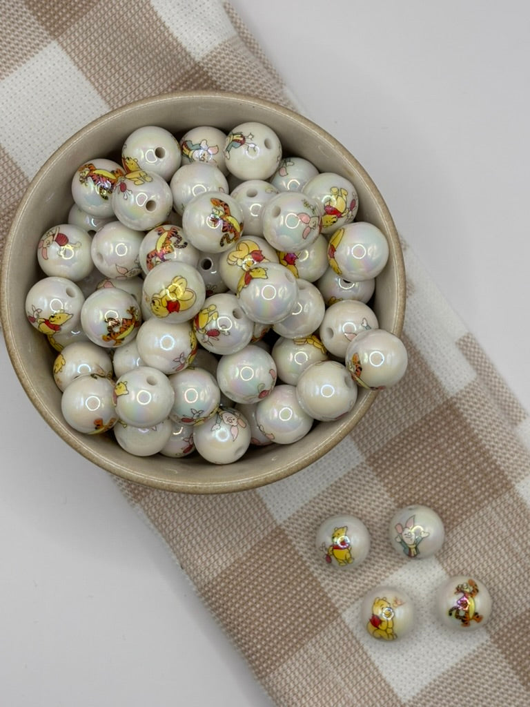Acrylic bead |  15mm | 4 | Pooh bear cast