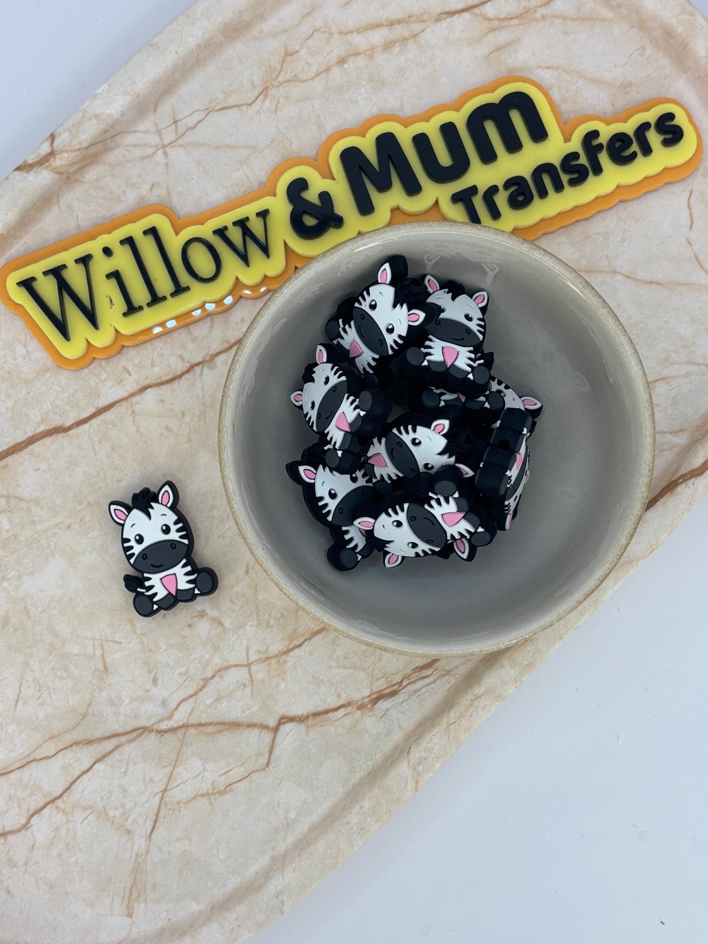 Silicone Focal Bead | 66 | Zebra