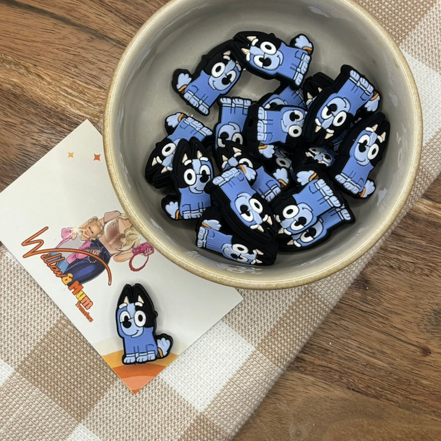 Silicone Focal Bead | 152 | Bluey socks