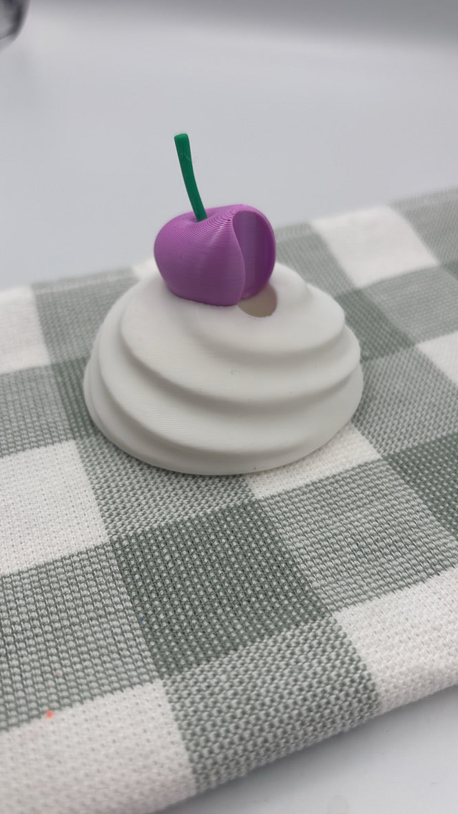 3D Whipped Cream & Cherry 16oz Topper