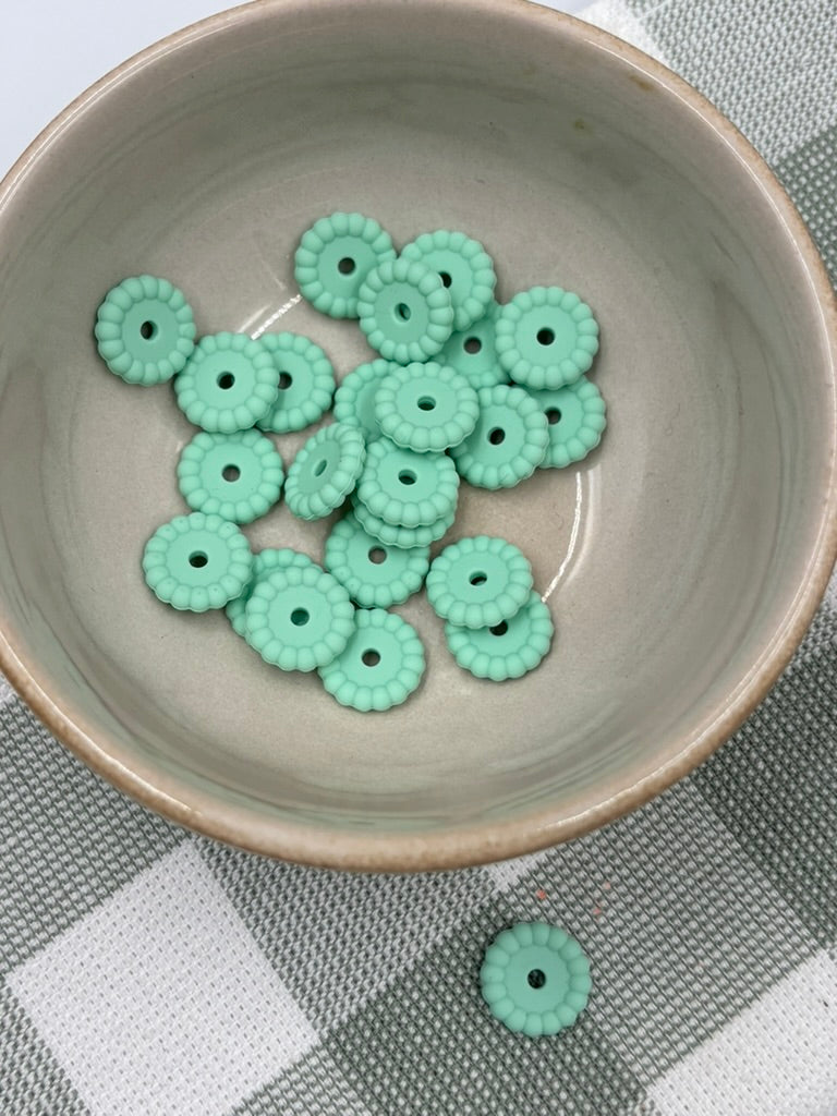 Bubble Spacer Bead | 14mm | 15 | Mint