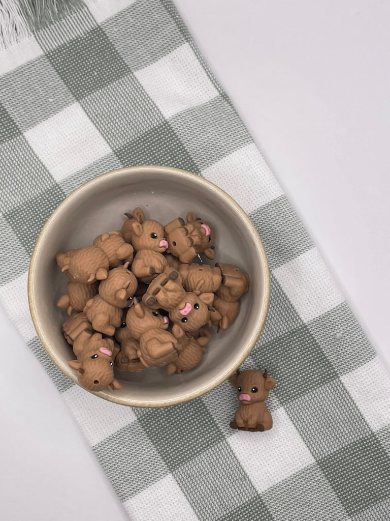 3D Silicone Focal Bead | 334 | Cow