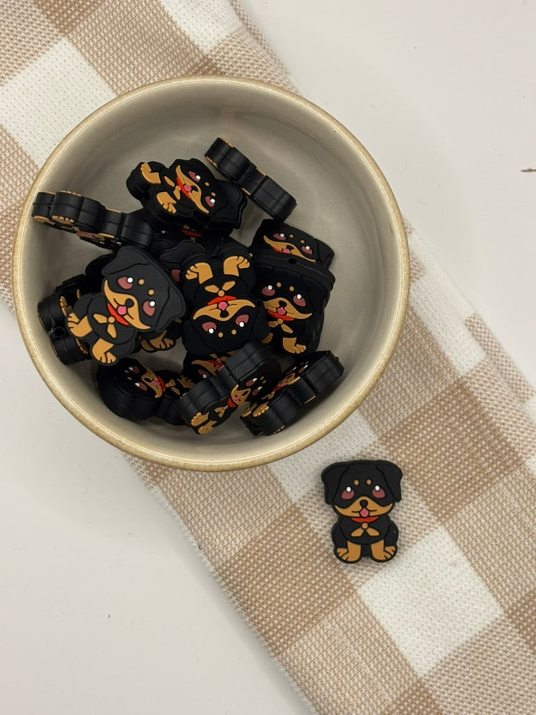 Silicone Focal Bead | 306 | Rottweiler Dog