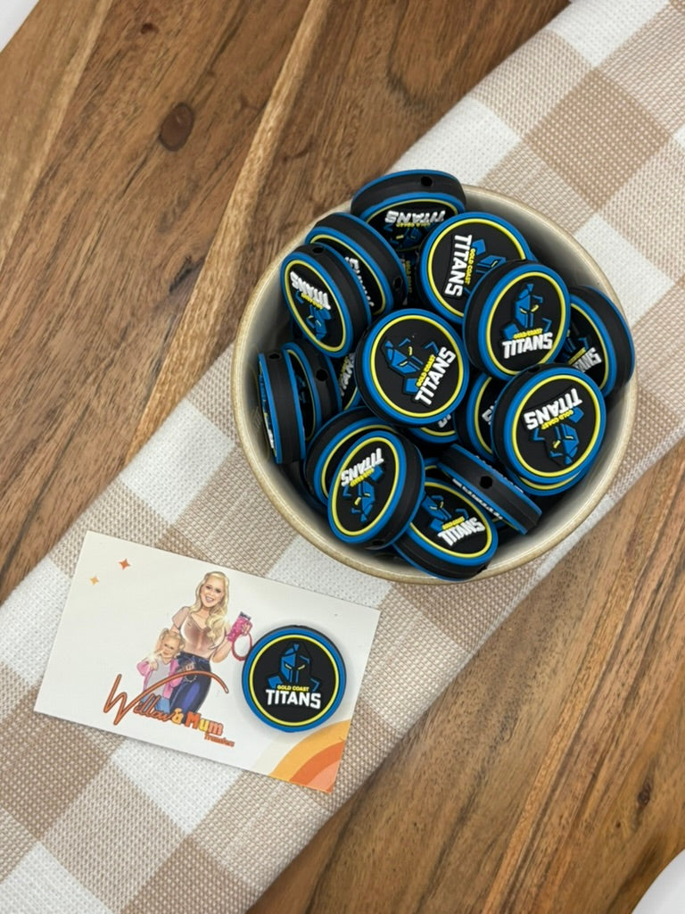 NRL Silicone Focal Bead - Titans