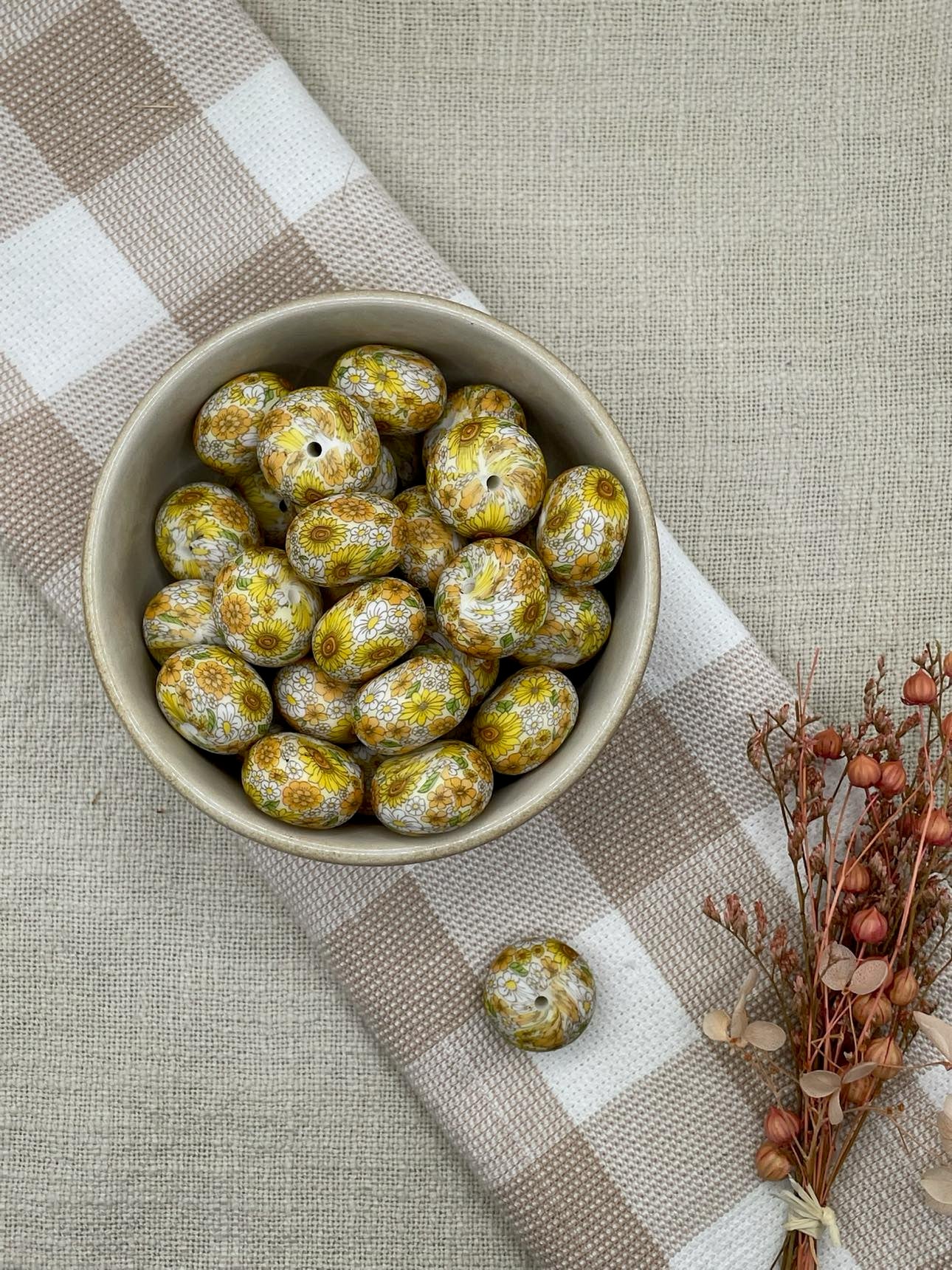 Beads 3 Patterned - 22mm silicone abacus