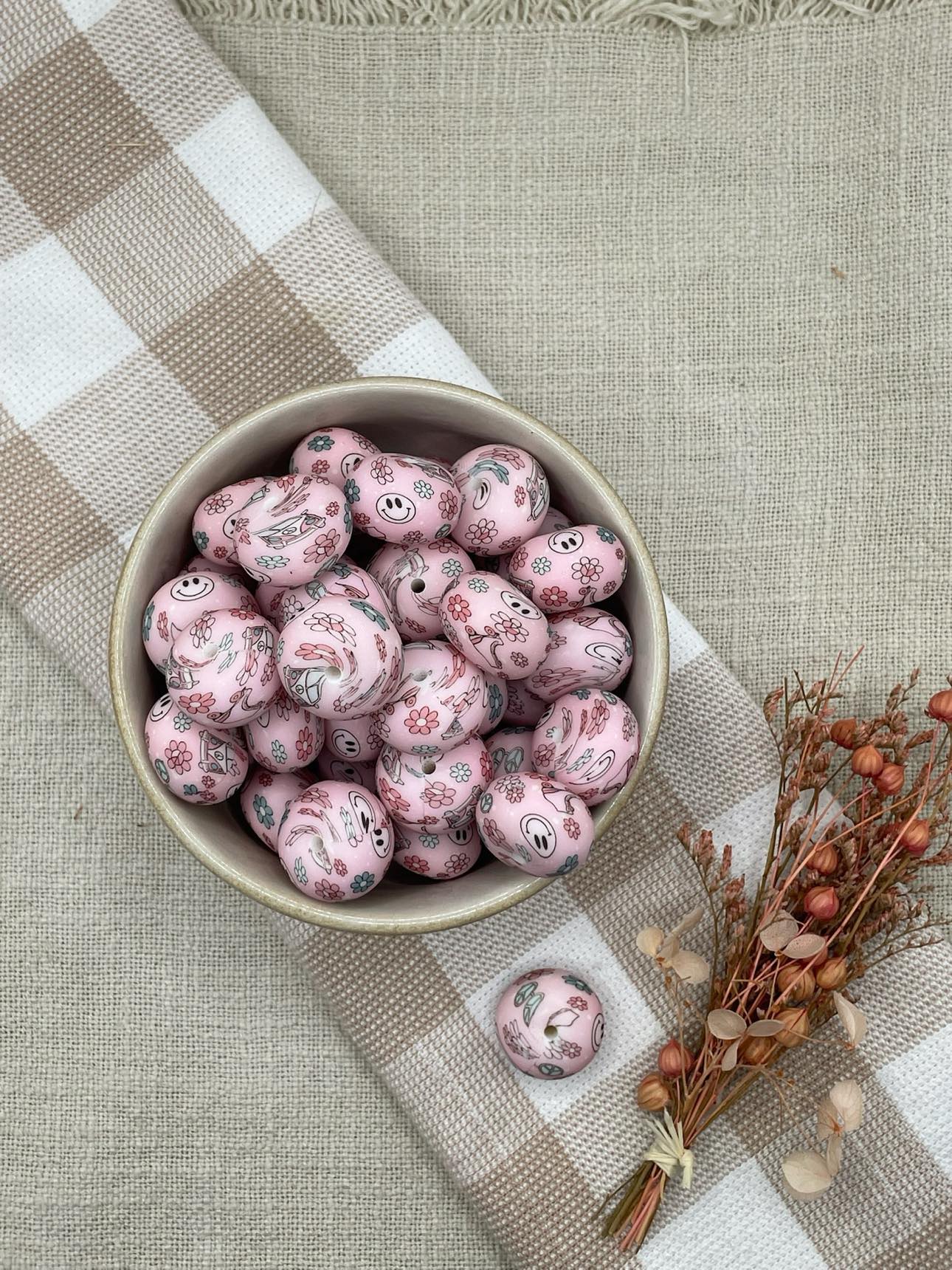 Beads 2 Patterned - 22mm silicone abacus