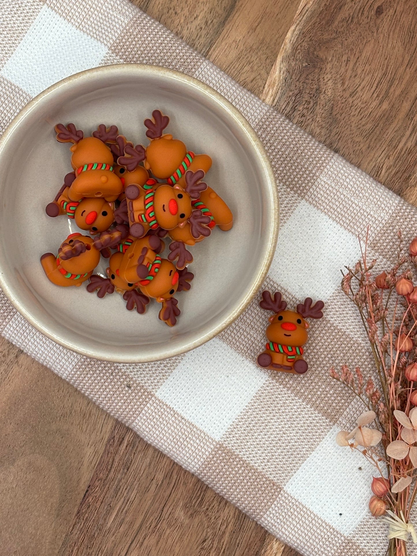 3D Silicone Focal Bead - 115 | Christmas Raindeer