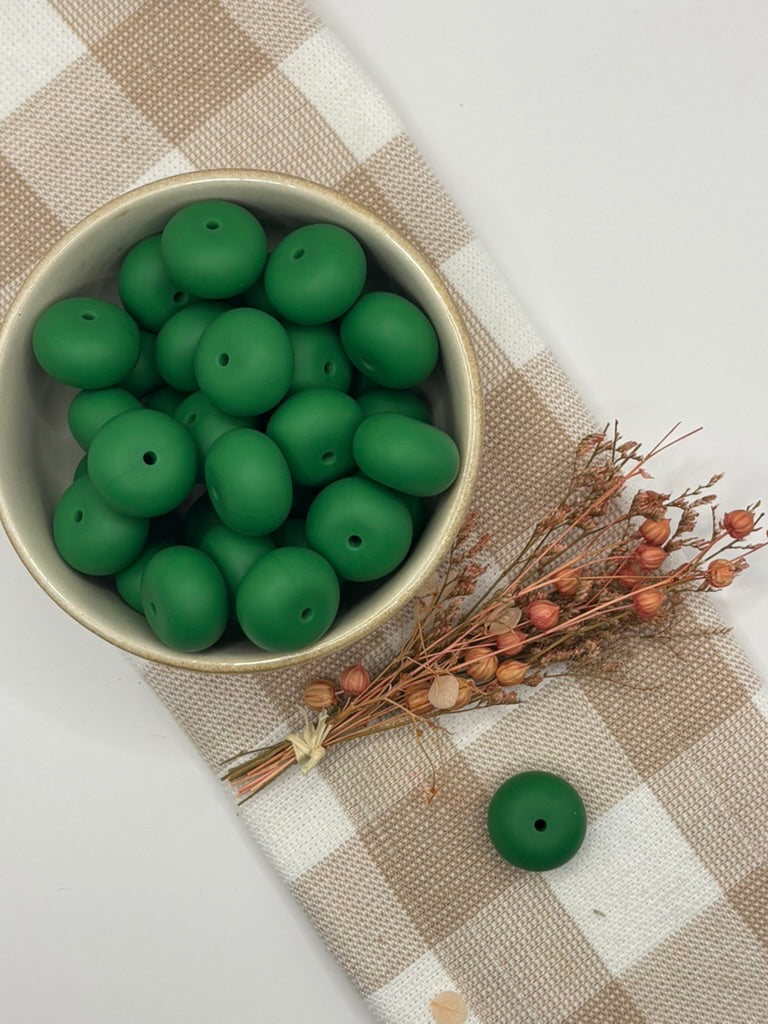 Beads 100 | Christmas tree green |  22mm silicone abacus