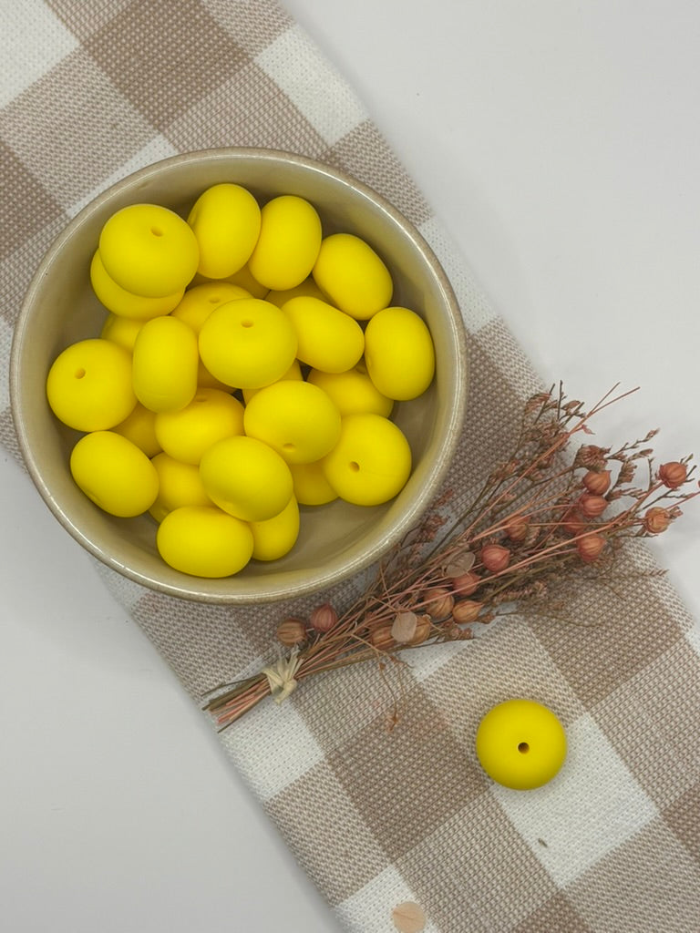 Beads 17 | yellow | 22mm silicone abacus