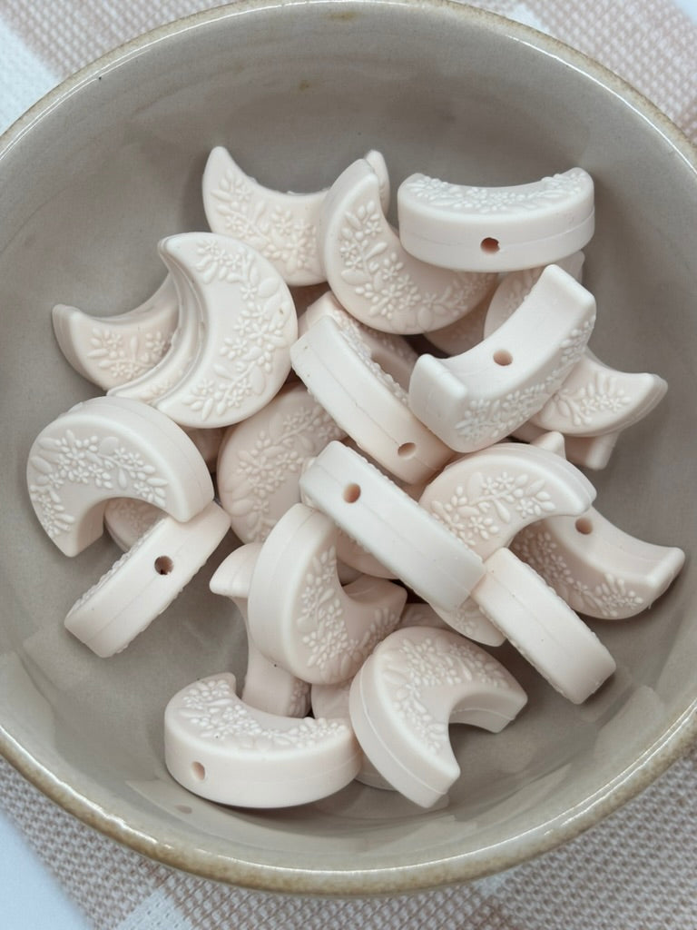 Silicone Focal Bead | 309 | Cream moon
