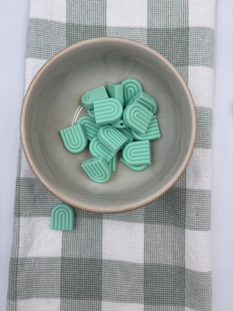 Silicone Focal Bead | Teal Rainbow |455