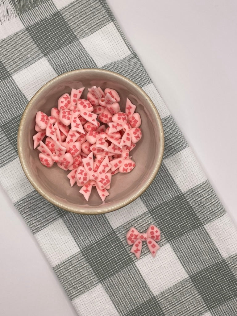 Silicone Focal Bead | 338 | Pink LV Bows