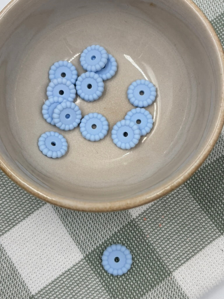 Bubble Spacer Bead | 14mm | 2 |Skye Blue