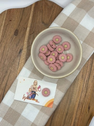 Silicone Focal Bead | 308 | Flower Pink