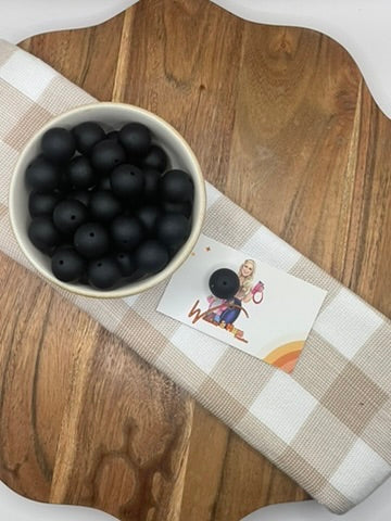 Silicone bead 27 |  19mm Round | Black