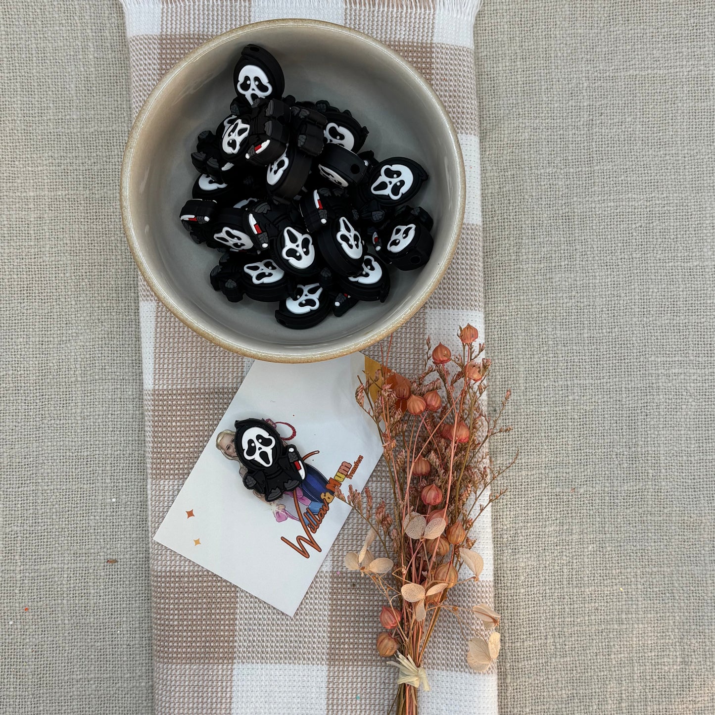 Silicone Focal Bead - 262 | Ghost face