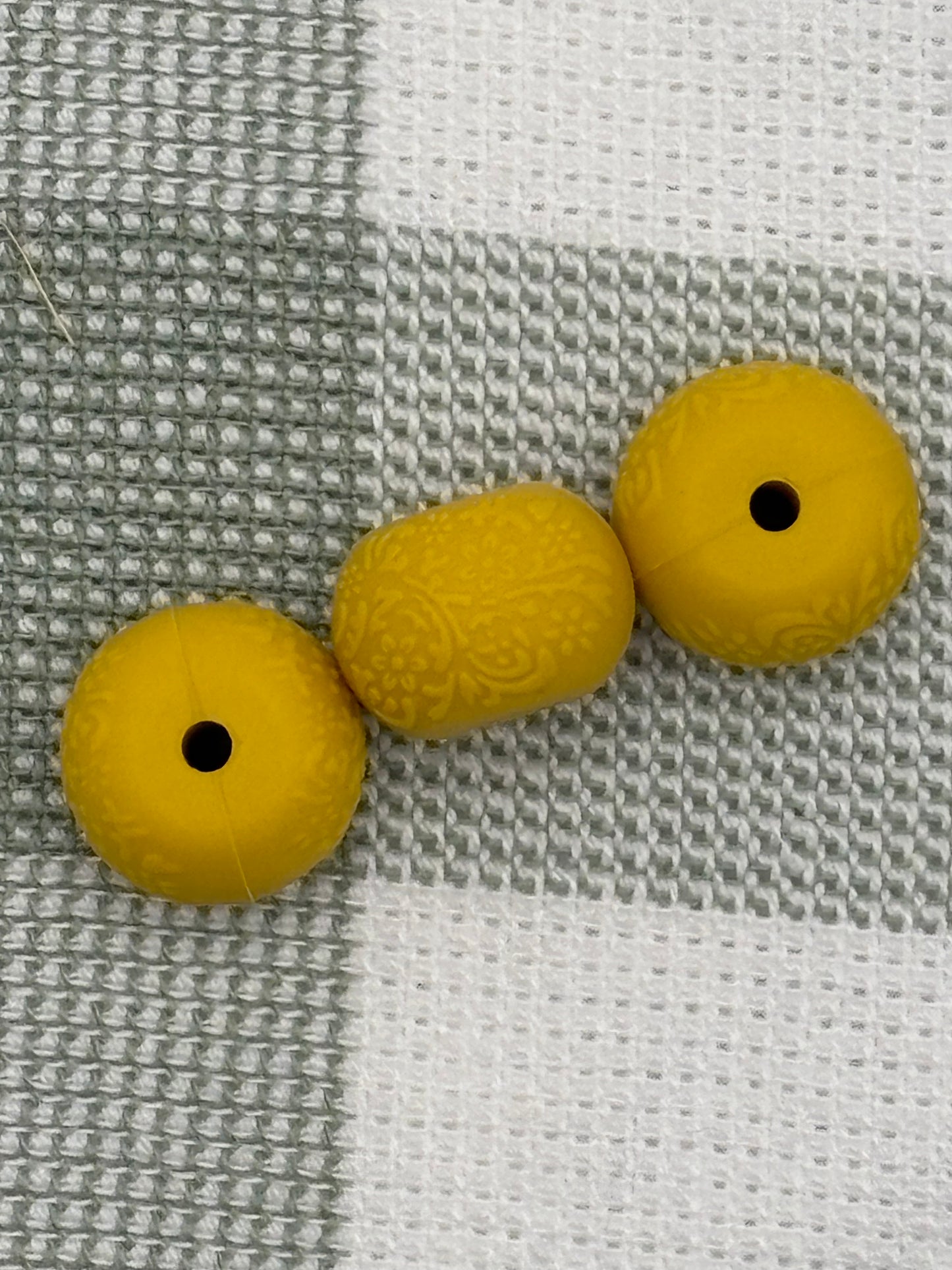 Beads F046 | 14mm silicone abacus |Mustard