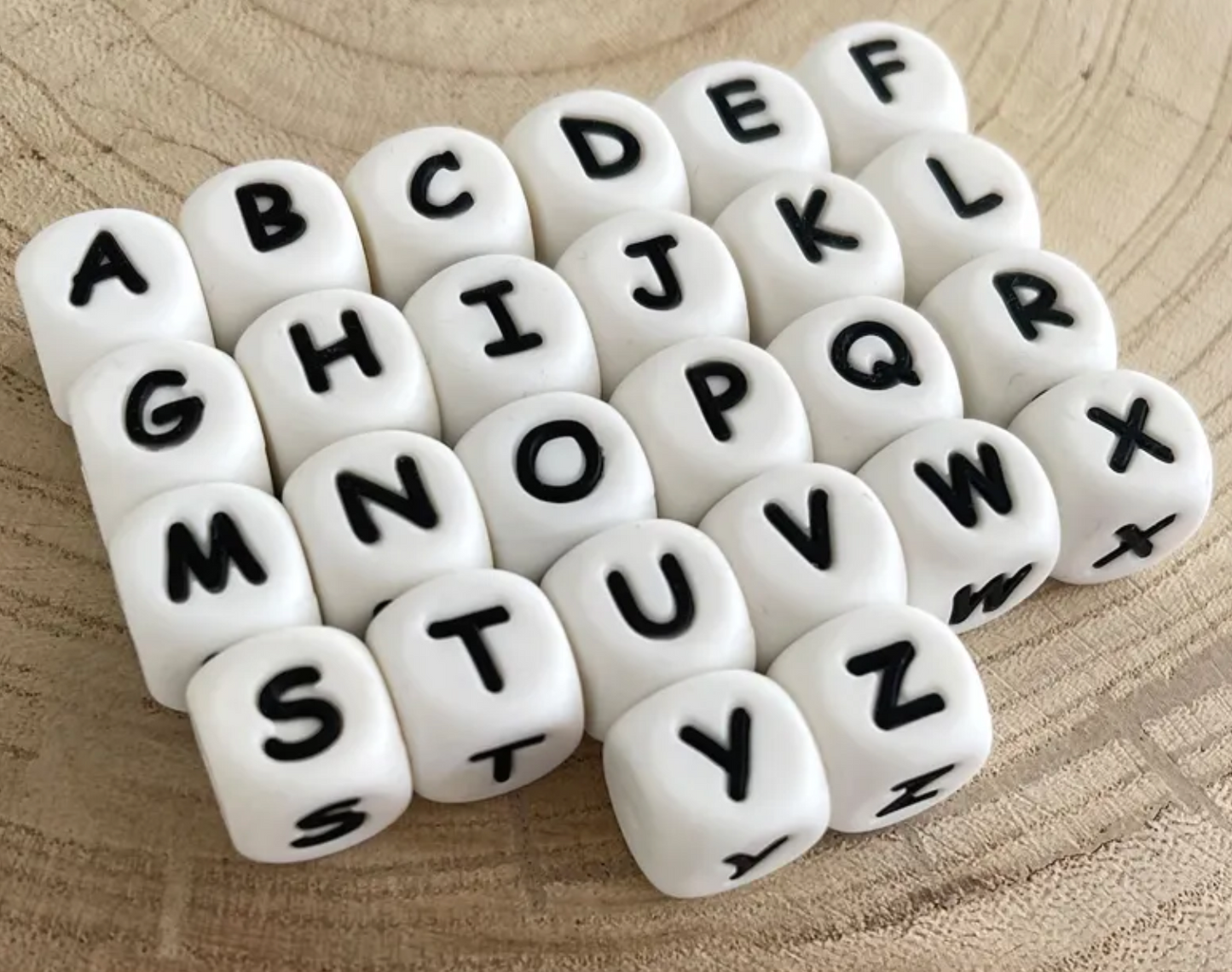 Silicone bead |  12mm | Alphabet