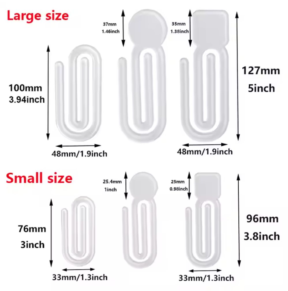 Paperclip Shape | Jumbo Paper Clip Bookmark | Sublimation Blank
