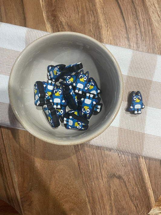 Silicone Focal Bead - 5 bluey