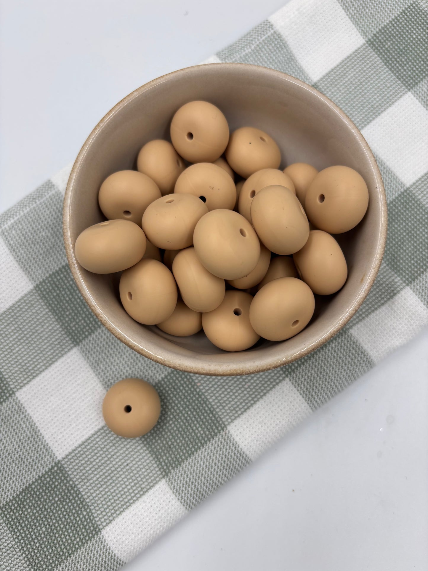 Beads 11 | Oatmeal Yellow |  22mm silicone abacus