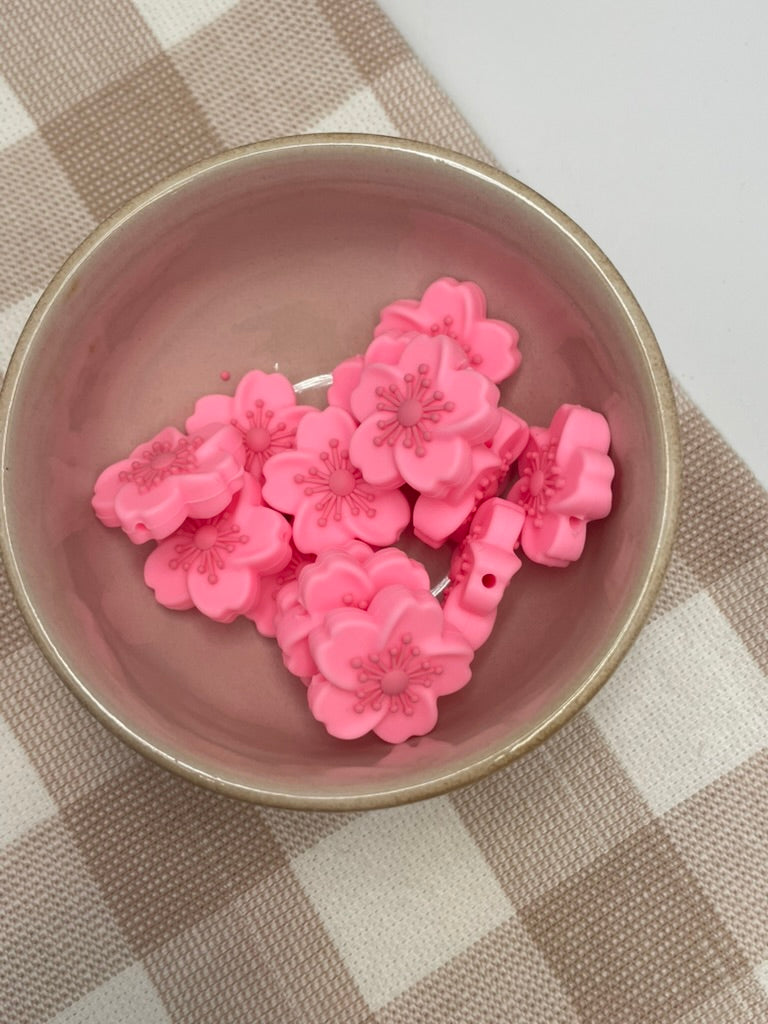 3D Silicone Focal Bead | Pink Flower |480
