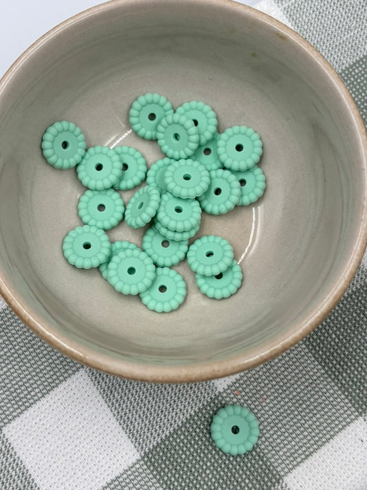 Bubble Spacer Bead | 14mm | 15 | Mint