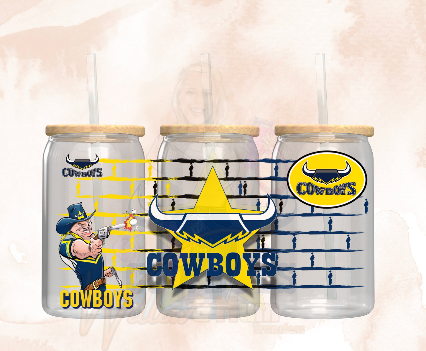 UV DTF 16OZ WRAP - Sports NRL - Cowboys 2