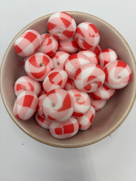 Beads 22mm silicone abacus | Patterned  24