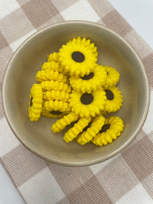 Silicone Focal Bead |Yellow Flower | 166