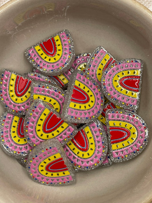 Acrylic Focal Bead | 10 Rainbow
