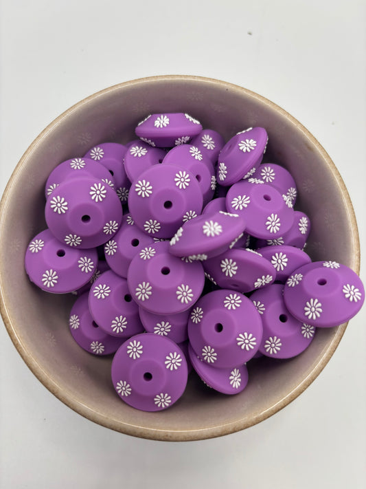 20mm Abacus Flower Beads | Violet 3