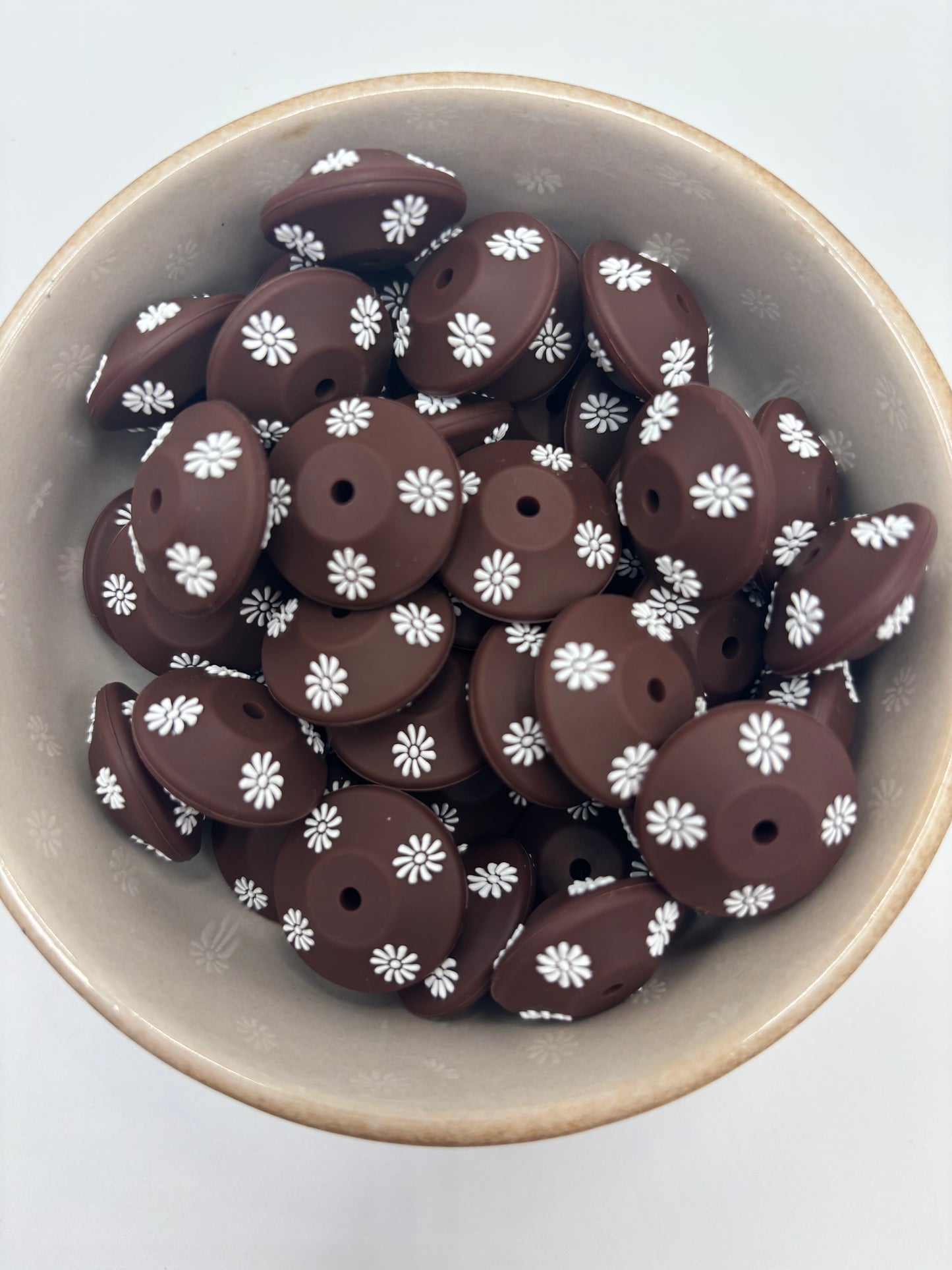 20mm Abacus Flower Beads |Chocolate 5