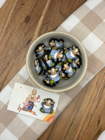 Silicone Focal Bead - 145 | cows in bath