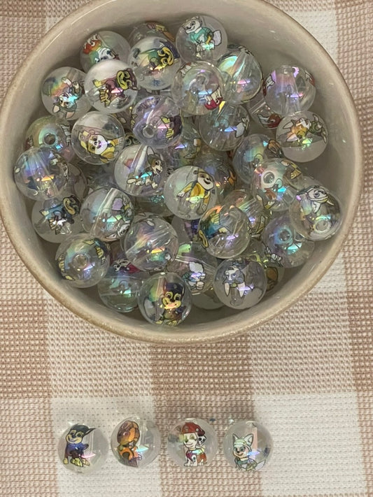 Acrylic bead |  15mm |6 | Pawpatrol