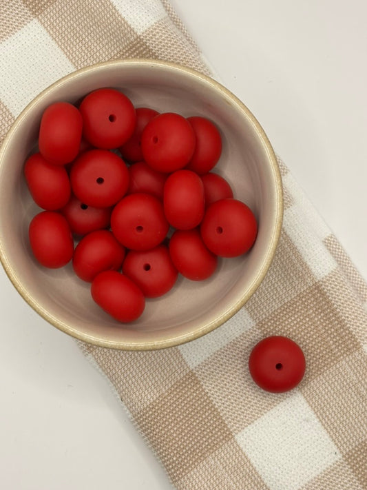 Beads 997 | Deep Red |  22mm silicone abacus