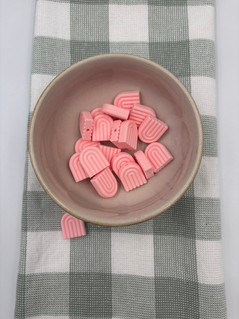 Silicone Focal Bead | Pink Rainbow |452