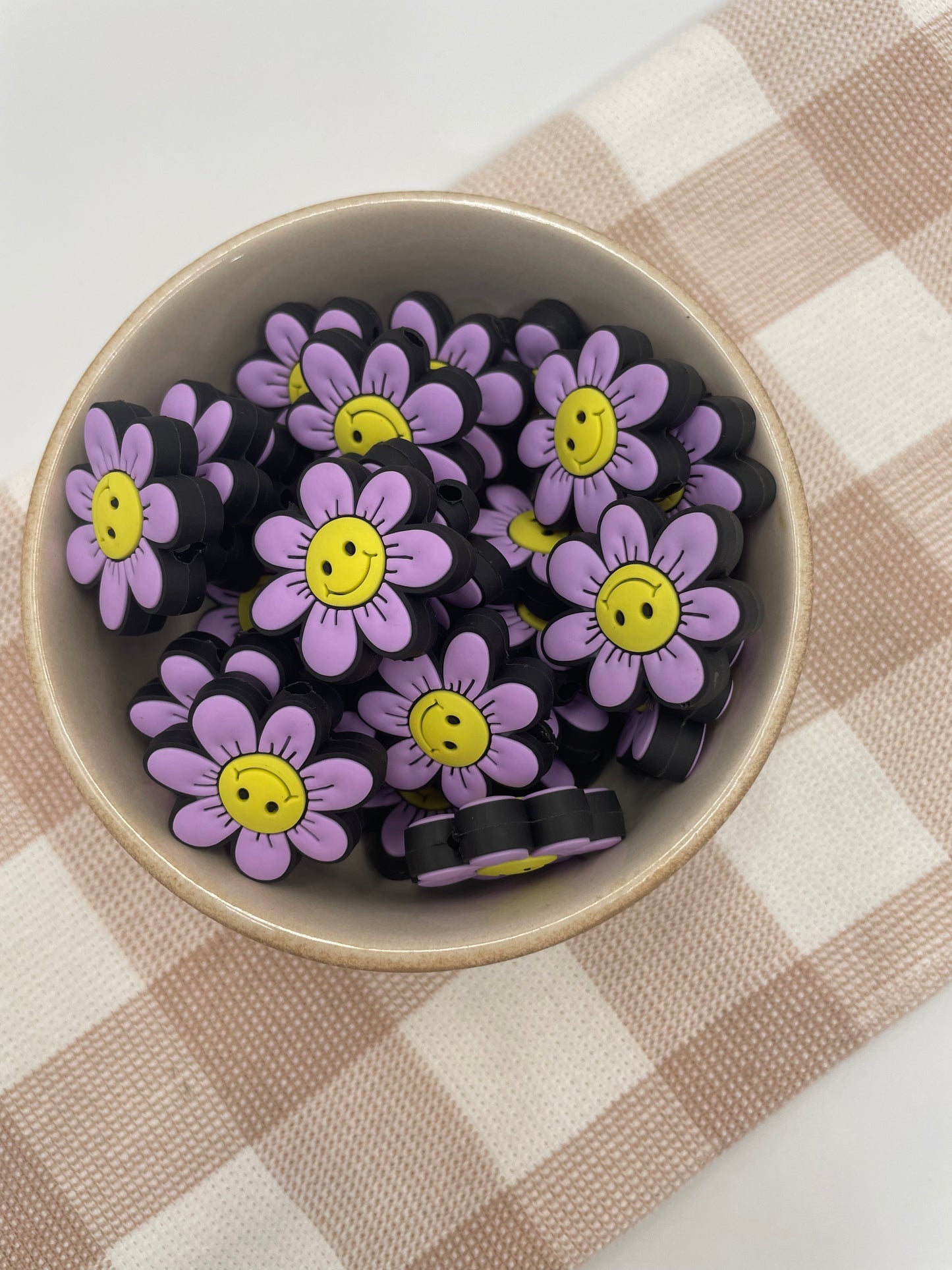 Silicone Focal Bead | Smile Flower | 497