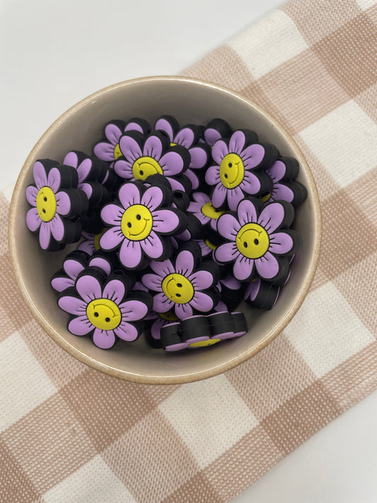 Silicone Focal Bead | Smile Flower | 497