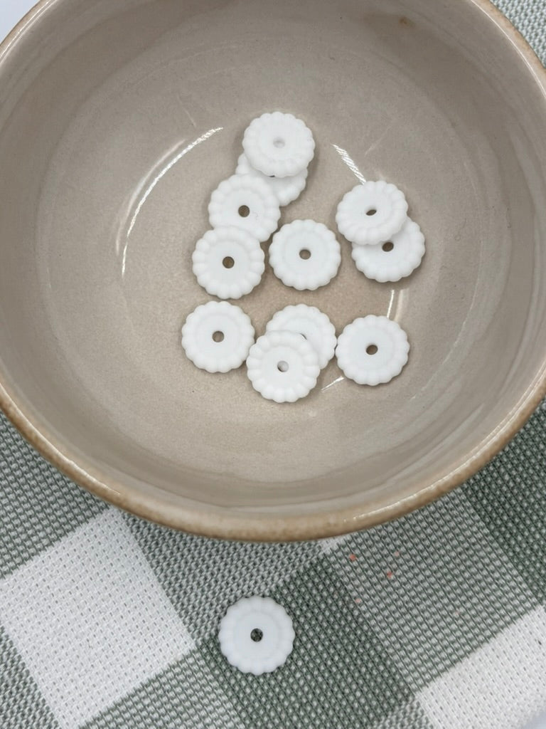 Bubble Spacer Bead | 14mm | 16 | White