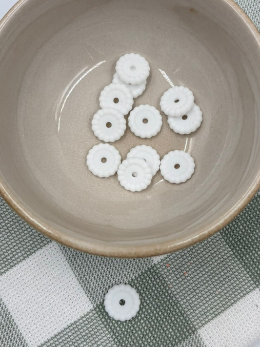 Bubble Spacer Bead | 14mm | 16 | White