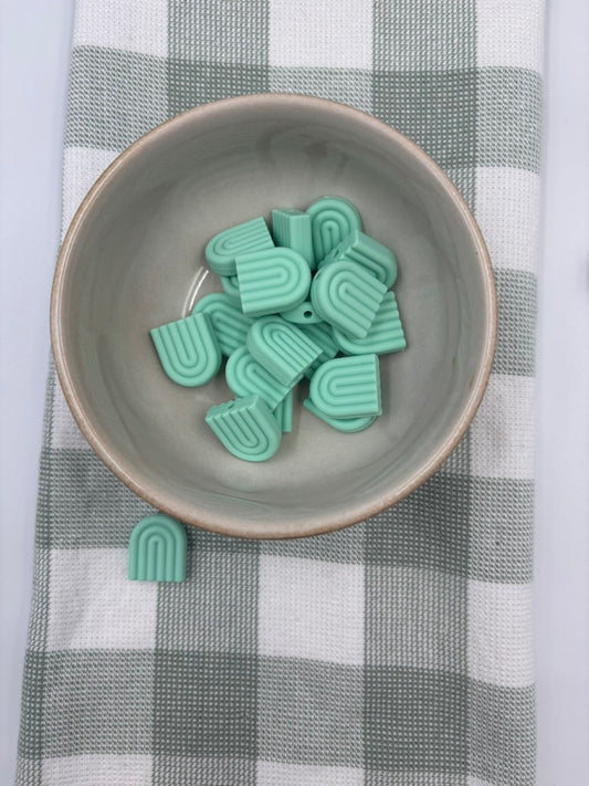 Silicone Focal Bead | Teal Rainbow |455