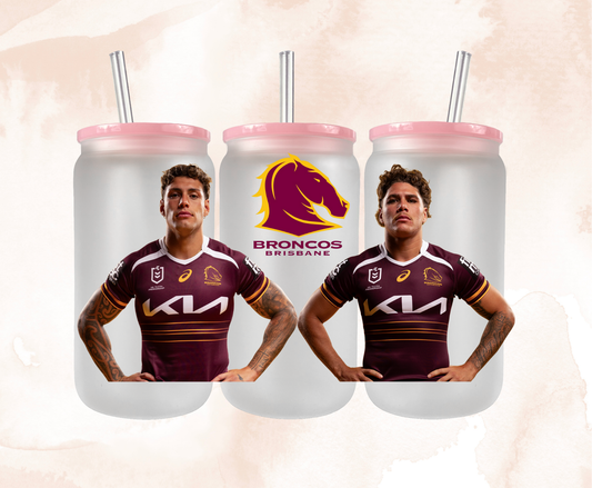 2025 | UV DTF 16OZ WRAP | 2 NRL Sports Broncos Players