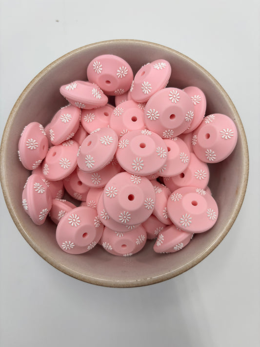 20mm Abacus Flower Beads | Baby Pink 1