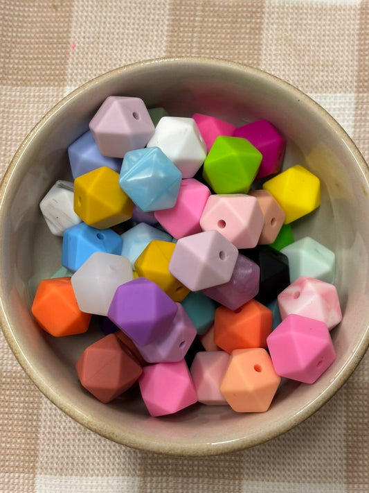 Mystery 50G 14mm Silicone Hexagon Beads