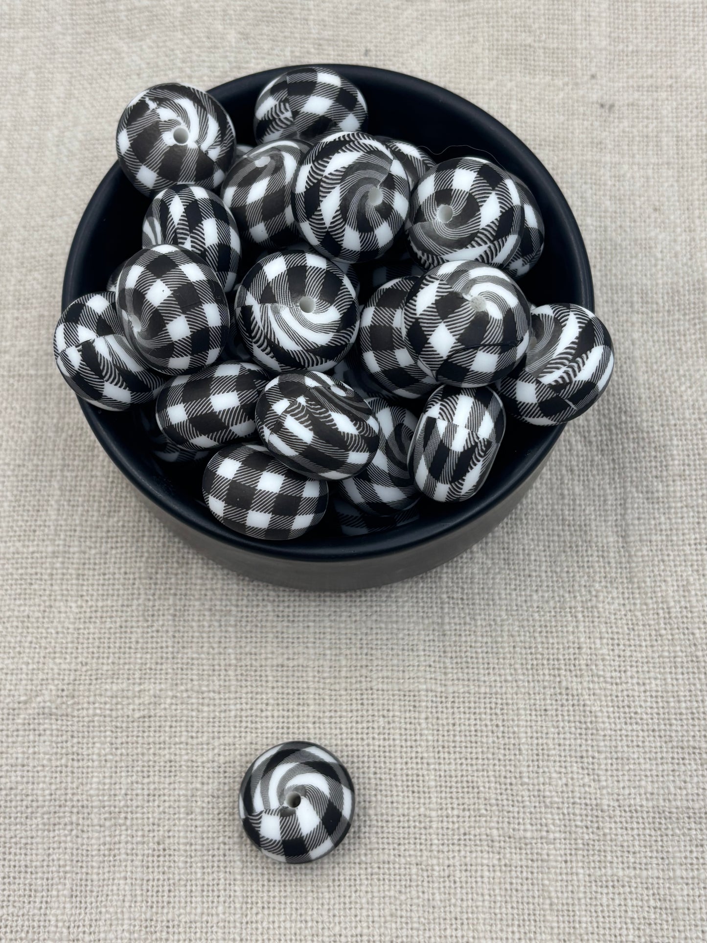 Beads 19 Patterned | 22mm silicone abacus