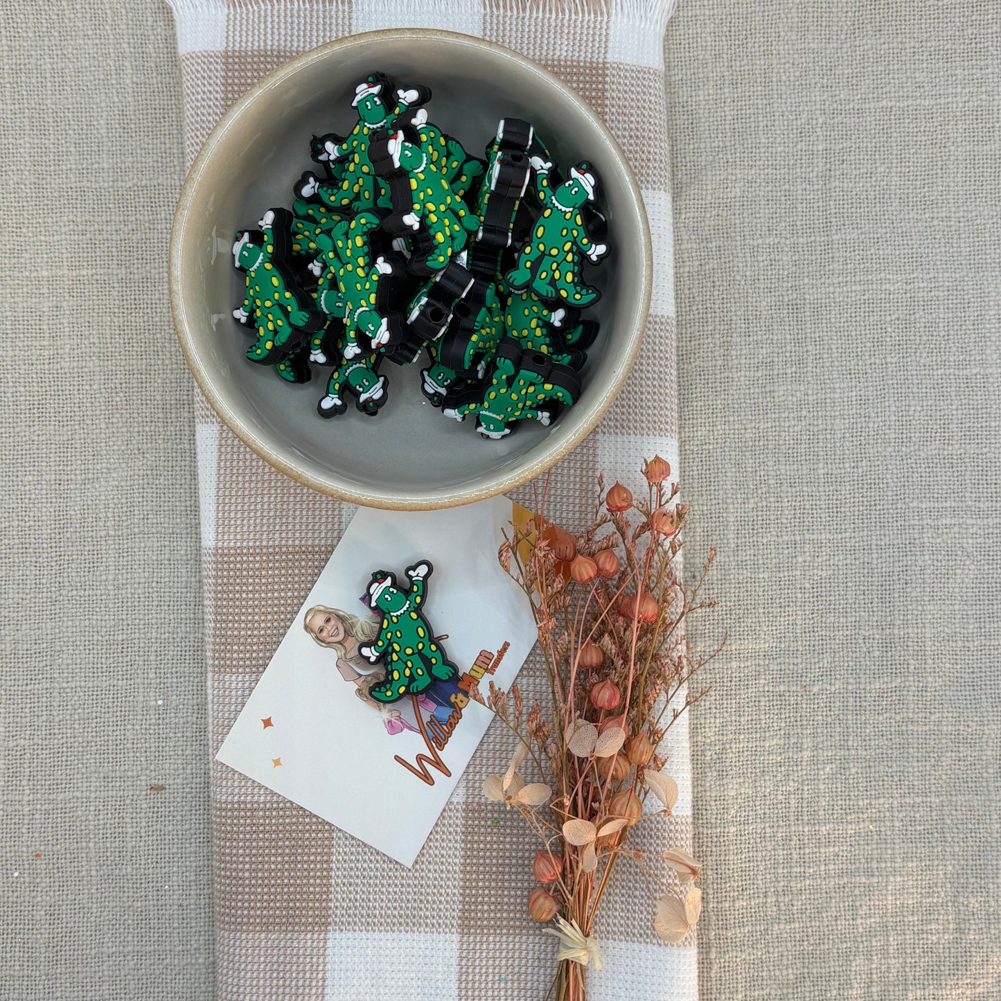 Silicone Focal Bead -Dorothy dinosaur 263
