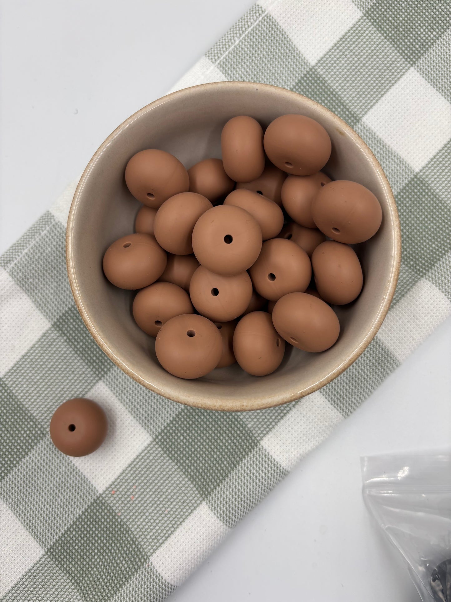 Beads 77 | Brown|  22mm silicone abacus